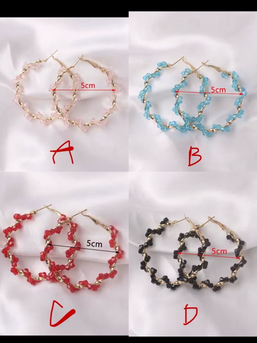 Acrylic beads Imitaiton large hoop Earrings Eye-Catching Design